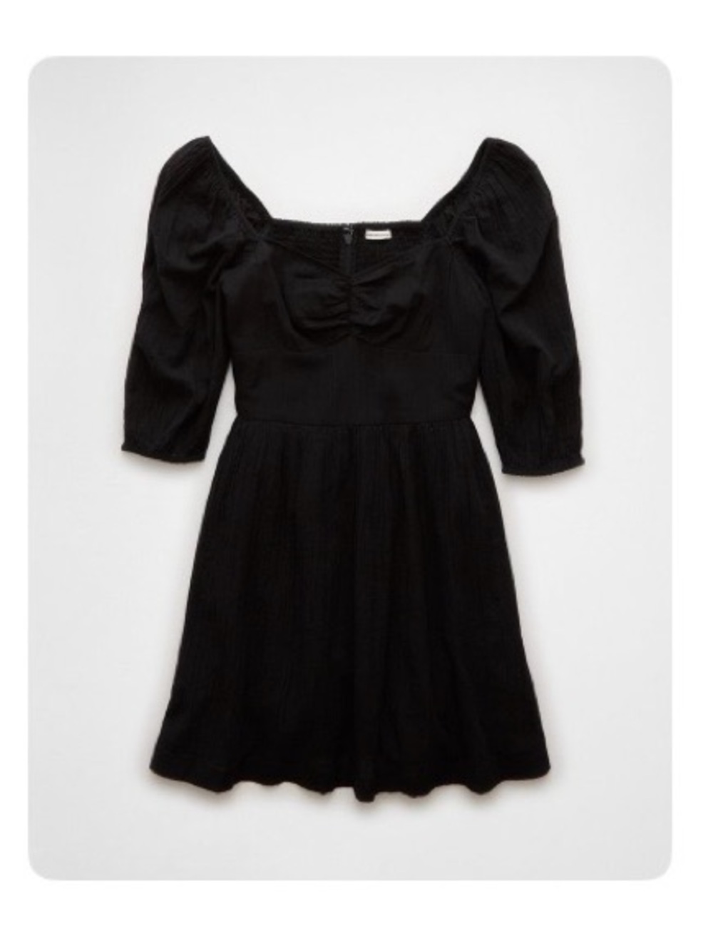 American Eagle Outfitters Black Puff-Sleeve Mini Dress